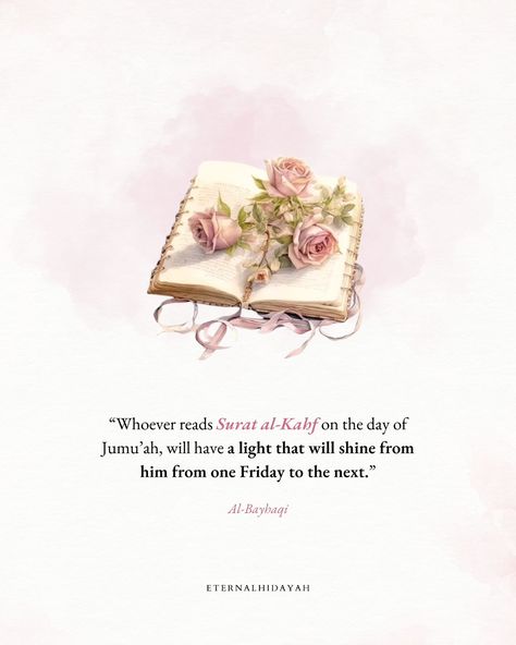 Recite Surah Al-Kahf Today! Follow @eternalhidayah for Islamic Reminders! #eternalhidayah #friday #jummah #surahkahf #surahalkahfi #durood #ProphetMuhammad #prophetmuhammad #allah #allahﷻ #fypシ #fyp #aesthetic #pinkcore #pinterest #muslimah #ａｅｓｔｈｅｔｉｃ #explorepage ( Instagram, posts, like, comment, share, save, viral, explore, explorepage, aesthetic, Pinterest, Muslimah, Muslimcore, fyp, follow me) Jummah Quotes Quran, Surah Kahf Aesthetic, Jummah Surah Kahf Reminder, Jumma Reminders, Surah Al Kahf Friday Reminder, Surah Kahf Reminder, Pink Quran Quotes, Friday Jummah, Islam Pics