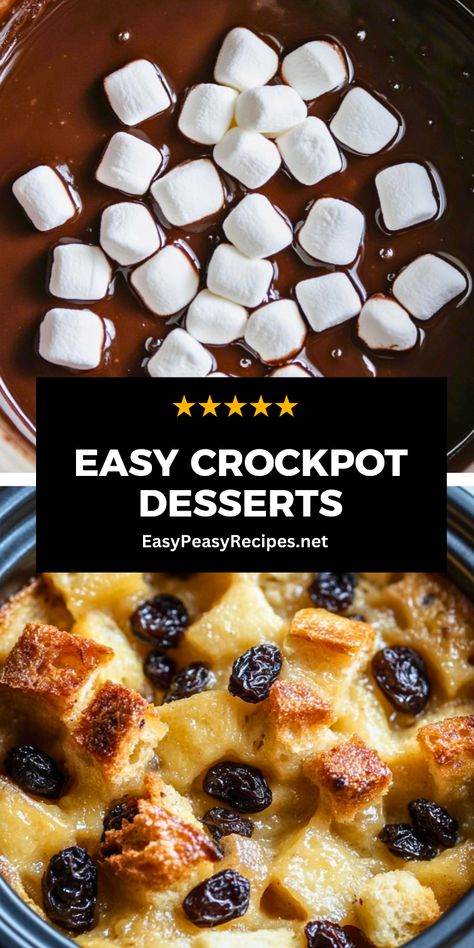 Craving something sweet without spending too much time in the kitchen? Try these 10 delightful crockpot dessert recipes! Perfect for busy days and special occasions, these dessert ideas use your slow cooker to create tempting treats like gooey chocolate cake, creamy rice pudding, and more. Whether you're hosting a gathering or want a tasty end to your weeknight dinner, these easy-to-make crockpot desserts save you time while delivering rich flavors that'll impress everyone. Grab your slow cooker, and let’s whip up some delicious desserts. You'll be surprised how easy it can be! Heaven In A Crockpot Dessert, Quick And Easy Crockpot Party Food, Crockpot Brownie Pudding, Crockpot Apple Dessert Easy, Mini Dipper Crockpot Recipes, Crockpot Sweet Treats, Best Crockpot Desserts, Dessert Slow Cooker Recipes, Christmas Crockpot Desserts