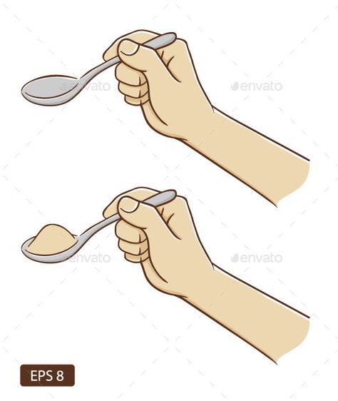 Hand Holding a Spoon of Sugar Hand Holding Popsicle Reference, Hand Holding Spoon Drawing, Holding Spoon Reference Drawing, Holding A Spoon Reference, Hand Holding Spoon Reference, Anime Hand Pose, Holding Fork Reference, Hand Reference Holding Object, Hand Holding Fork