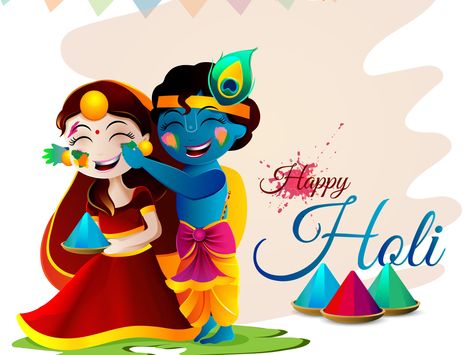 Radha krishna playing holi by Chandrani Das Holi Painting, Holi Drawing, Happy Holi Picture, Holi Wishes Images, Holi Pictures, Holi Poster, Happy Holi Images, Happy Holi Wishes, Radha Krishna Holi