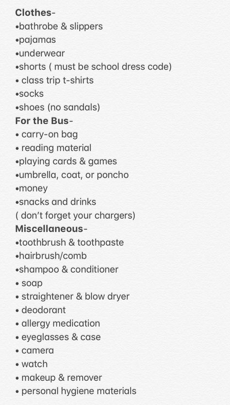 8th grade dc trip Packing List School Trip, Train Trip Packing List, Cute Outfits For Dc Trip, School Trip Checklist, Dc Trip Packing List, School Ski Trip Packing List, Packing List For School Trip, School Trip Outfit Ideas Summer, Outfits For Dc Trip Washington Dc