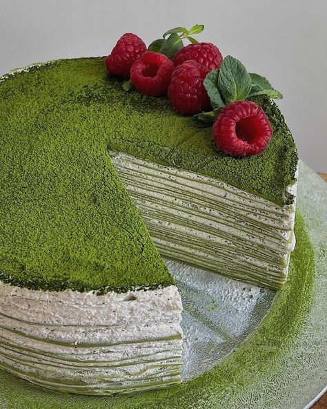 Influencer London🇬🇧 Zurich 🇨🇭 on Instagram: “Matcha Blinis Cake 🍵 Because every #Maslenitsa is better with MATCHA 🌱 #matchacake #matchapremium #matchadessert #matchalover…” Matcha Themed Party, Macha Cake, Moose Cake, Matcha Desserts, Taro Cake, Matcha Pancakes, Matcha Lover, Pancake Cake, Matcha Dessert