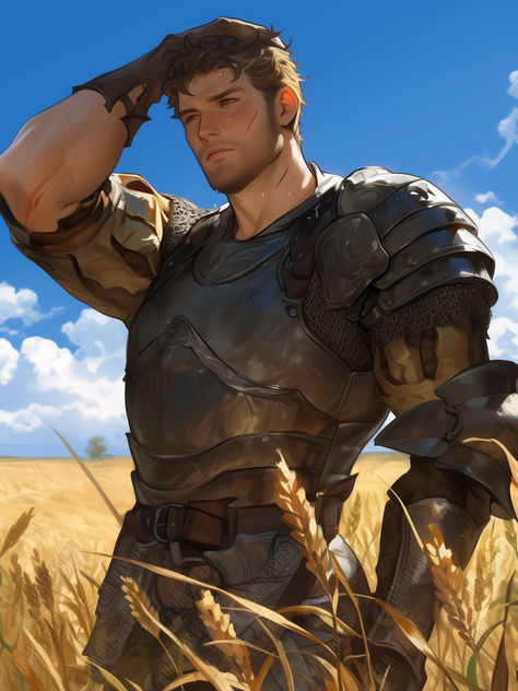 Everard, Tiller's Guard, Human Fighter, Goldenfields, Storm King's Thunder Dnd Human Fighter, Human Fighter Dnd Male, Human Paladin Male, Human Male Character Art, Dnd Fighter Character Design, Dnd Human Male, Halfling Barbarian, Fighter Character Design, Fighter Dnd