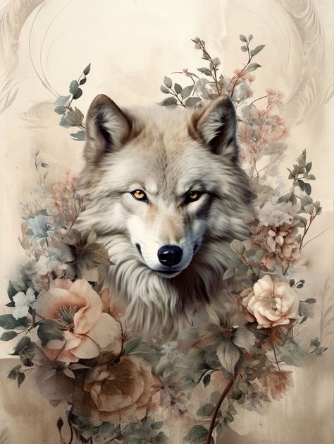 ThetaCursed | A Wolf Surrounded by Flowers