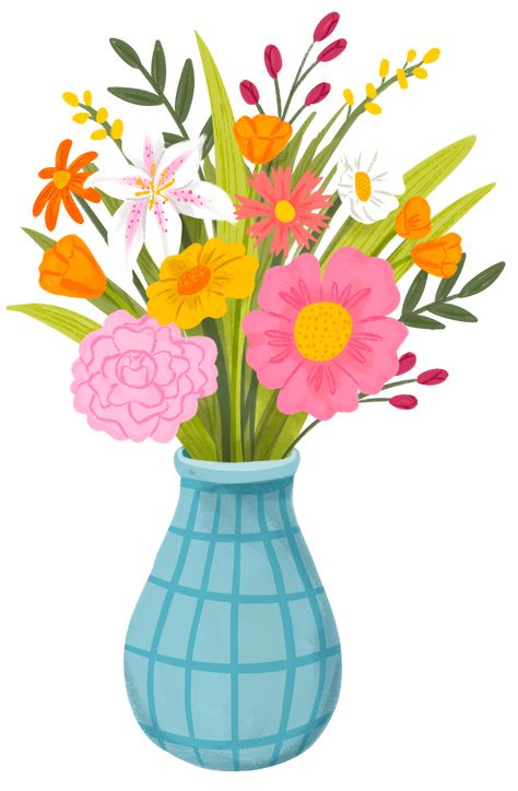 Bouquet Art Drawing, Bouquet Of Flowers Painting Easy, Pot Of Flowers Drawing, Watercolor Flower Pot, Simple Painting Ideas Flowers, How To Draw Flower Bouquet, Flower Bouquet Painting Easy, How To Draw A Bouquet, Flowers In A Pot Painting