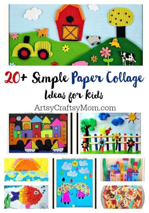 20+ Simple paper collage ideas for kids - A collection of craft ideas that kids can make at home. Frugal, Open-ended & a lot of fun Collage Ideas For Kids, Paper Collage Ideas, Parrot Craft, Kids Collage, Paper Collage Art, Collage Ideas, Collage Making, Craft Projects For Kids, Crafts For Kids To Make