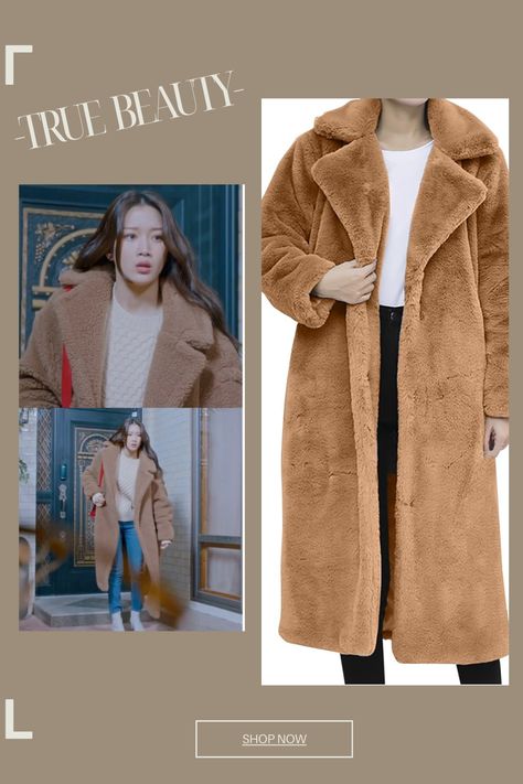 There’s no way on Earth you could feel cold in Ju-Gyeong teddy coat from the Hit Netflix K-Drama 'True Beauty'! #TeddyCoat #Teddy #Coat #FauxFur #Plush #FluffyCoat #MoonGaYoung #KDrama #TrueBeauty #ChaEunWoo Ladies Coats, Long Jackets For Women, Teddy Bear Coat, Bear Coat, Faux Fur Coats, Fluffy Coat, Teddy Fleece, Coat Winter, Teddy Coat