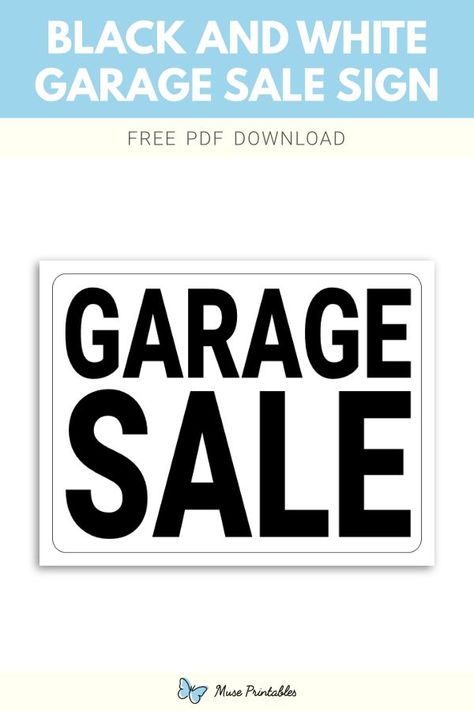 Free printable black and white garage sale sign template in PDF format.Download it at https://museprintables.com/download/sign/black-and-white-garage-sale/ Garage Sale Signs Printable Free, Black And White Garage, Free Printable Black And White, Printable Signs Free, White Garage, Garage Sale Signs, Sale Signs, Printable Black And White, Danger Signs