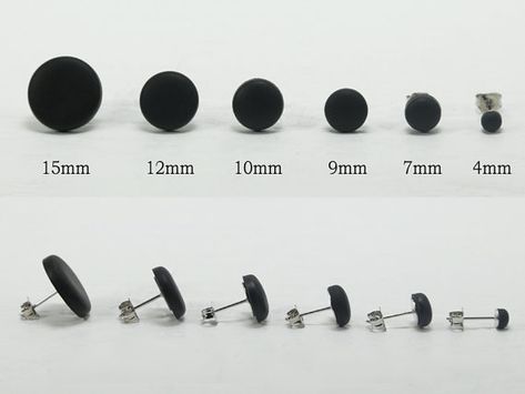 Black Stud Earrings Black Studs Matte Black Earrings by biesge Mens Studs, Guys Ear Piercings, Earrings Mens, Mens Earrings, Stud Earrings Black, Black Hills Gold Jewelry, Black Studs, Black Stud Earrings, Stud Earrings For Men