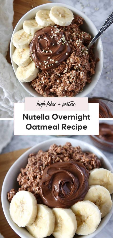 Try the best overnight oats for a high protein breakfast made with Greek yogurt. This is the best overnight oats recipe and it's actually good overnight oats. Perfect for breakfast or a fast breakfast, these nutella overnight oats are great for meal prep and on the go. Good Overnight Oats, Yogurt Oats Breakfast, Nutella Overnight Oats, The Best Overnight Oats, Best Overnight Oats, Oats For Breakfast, High Fiber Snacks, Best Overnight Oats Recipe, Fast Breakfast