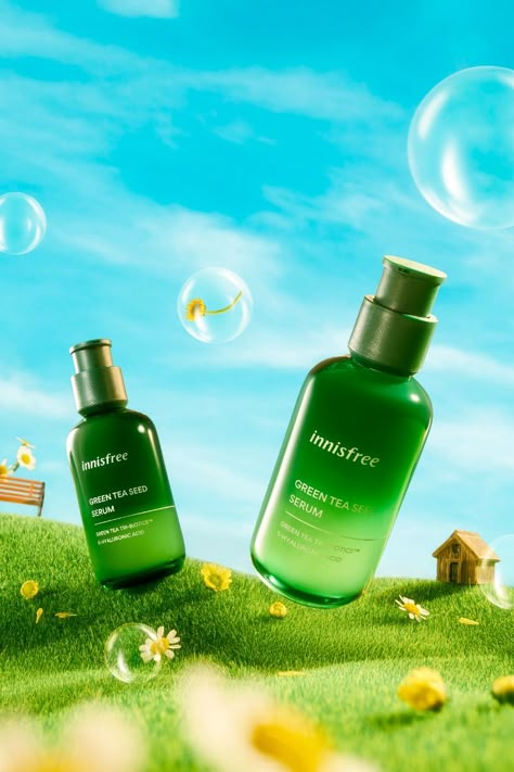 OUR INNISFREE PROJECT #photography #concept #productphotography # Innisfree #artdirection #commercial 3d Product Visualization, Skincare Social Media Design, Summer Product Photography, Skincare Product Design, Beauty Products Design, Colorful Product Photography, Packshot Product, Innisfree Skincare, Creative Ads Design