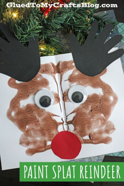 Rudolph Crafts Preschool, Rudolph Crafts For Toddlers, Prek Reindeer Craft, Process Christmas Art For Toddlers, Reindeer Sensory Activities, Kindergarten Reindeer Crafts, Process Christmas Art, Reindeer Toddler Crafts, Reindeer Craft For Toddlers