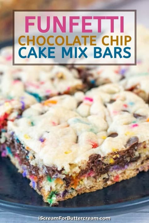 Funfetti Cake Mix Recipes, White Cake Mix Cookies, Cake Mix Bars, Cake Mix Brownies, Cake Mix Cookie Bars, Boxed Cake Mixes Recipes, Cake Mix Desserts, Funfetti Cake Mix, Cake Mix Cookie Recipes