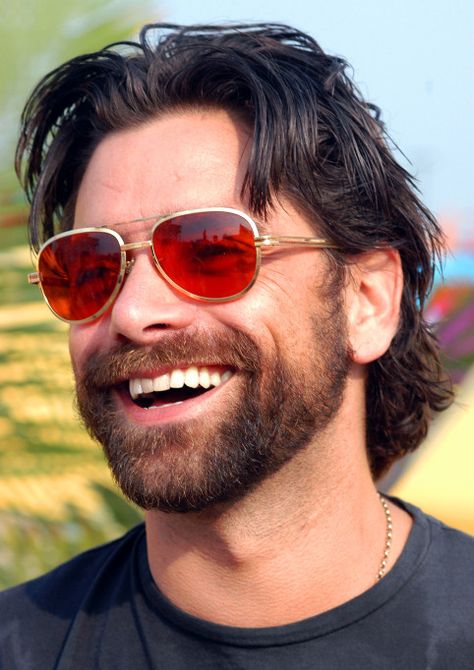 Uncle Jesse, John Stamos, Dapper Dudes, Eyewear Trends, Beard Look, Wearing Glasses, Hot Actors, Full House, Just Kidding