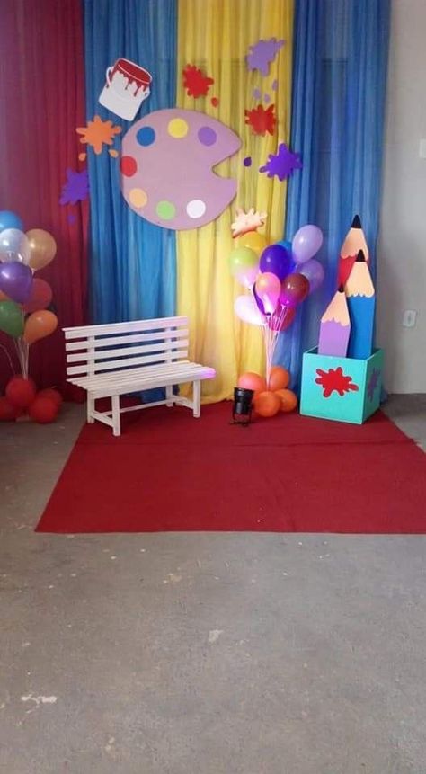 School Board Decoration, Art Birthday Party, Vbs Crafts, Anna White Diy, 1 September, Preschool Art Activities, Bed Diy, Board Decoration, Class Decoration