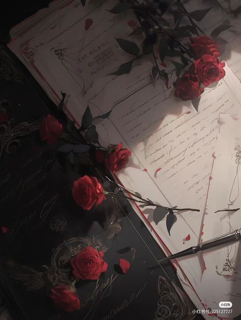 Rose Digital Art, Haunting Adeline, Rose Aesthetic, Rosé Aesthetic, Pretty Backgrounds, Cool Wallpapers Art, Fantasy Aesthetic, 판타지 아트, Red Wallpaper