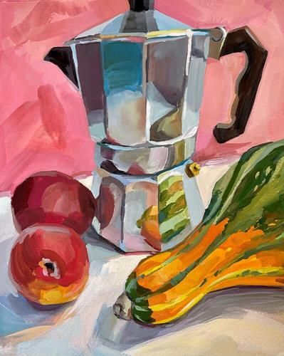 Vicki McGrath Gallery of Original Fine Art Oh My Gourd, Moka Pot, Acrylic Gouache, A Level Art, Daily Paintworks, Love Painting, Fine Art Gallery, Original Fine Art, Gourds