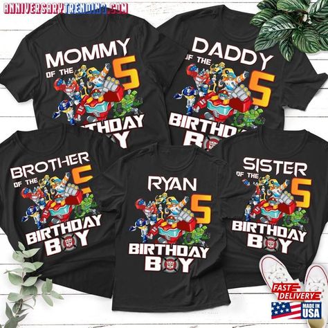 Transformers Birthday Shirt, Rescue Bots Birthday Party, Rescue Bots Birthday, Transformers Birthday Parties, Transformers Birthday, Transformer Birthday, Transformers Rescue Bots, Rescue Bots, Personalized Birthday Shirts