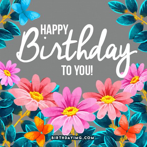 Happy Birhday Animated Gif Image with Flowers Happy Birthday Wishes For Her, Free Birthday Wishes, Happy Birthday Gif Images, Special Happy Birthday Wishes, Happy Birthday Download, Happy Birthday Gif, Birthday Wishes Gif, Happy Birthday Wishes Pics, Happy Birthday Free