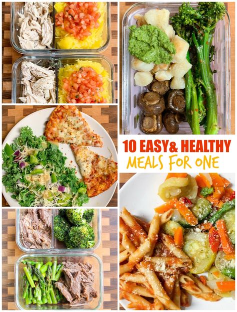 These 10 Easy, Healthy Meals For One are either intentionally portioned to feed one person, or recipes that make great leftovers so you can pack extras for lunches throughout the week! Easy Meal Prep For One Person Healthy, Meal Prep For The Week For One Person, Lunch For One Person Easy Meals, 1 Person Meal Prep, How To Meal Prep For One Person, Meal Prep One Person, Lunch Recipes For One Person, Easy Meal Prep For One Person, Dinners For One Person Healthy