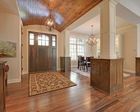 Best Entryway with Beige Walls Design Ideas & Remodel Pictures | Houzz Stone Wall Foyer Entrance, Entryway With Curved Staircase, Barrel Ceiling Entryway, Barrel Ceiling Foyer Entryway, Foyer Ideas Entryway Curved Stairs, Vaulted Entryway, Vault Ceiling, Ceiling Room, Barrel Vault