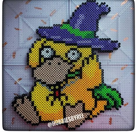 Halloween Pokemon Perler Bead Patterns, Halloween Pokemon Pixel Art, Halloween Pokemon Perler, Halloween Perler Patterns, Bowser Perler Bead Patterns, Halloween Perler Beads, Hama Beads Halloween, Halloween Pokemon, Halloween Perler