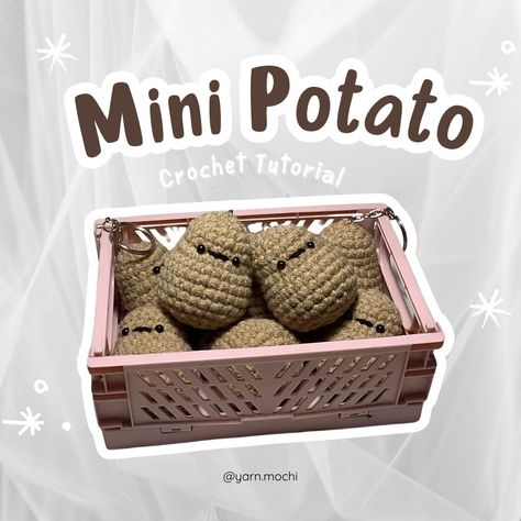 Mini Potato Crochet Tutorial is out! YT: yarnmochi #yarnmochi #crochettutorial #minipotato #potato #crochet #tutorial #crochetlove Potato Crochet Free Pattern, Crochet Potato Pattern Free, Crochet Potato, Potato Crochet, Mini Potatoes, Crochet Videos, Pattern Free, Crochet Tutorial, Mochi