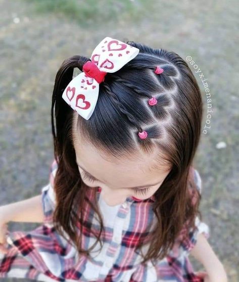 Toddler Hairstyles Girl Fine Hair, Valentines Hairstyles, Easy Toddler Hairstyles, Girls Hairdos, Cute Toddler Hairstyles, Easy Little Girl Hairstyles, Girly Hairstyles, Valentine Hair, Girl Hair Dos