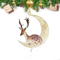 Woodland Christmas Ornaments, Winter Tree Decorations, Window Wall Hanging, Sitting On The Moon, Ornaments For Christmas Tree, Fox Ornaments, Old World Christmas Ornaments, Home Party Decor, Deer Ornament