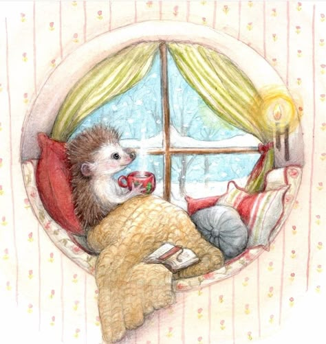 동화 삽화, Storybook Art, Art Mignon, Cosy Winter, Fairytale Art, Art Et Illustration, Beatrix Potter, Childrens Illustrations, Hedgehogs