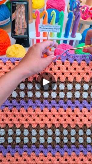 333K views · 3.9K reactions | The crochet granny stripe vintage stitch pattern has been revived thanks to Taylor Swift wearing the VRG GRL mini crochet dress. I'm making a matching blanket to go along with the dress. #reels #crochet #knitting #crochetdress #grannysquare #tutorial #yarnlove #diy #howto #stripes #naztazia | Naztazia | Naztazia · Original audio Granny Stripe, Taylor Swift Dress, Vrg Grl, Dress Patterns Free, Mini Crochet, Dress Crochet, Granny Squares Pattern, Yarn Diy, Crochet Knitting