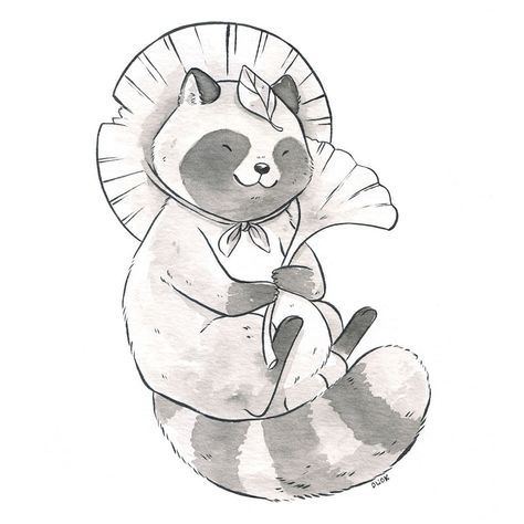 Daniela Lopez on Instagram: “11- Tanuki #inktober Tocaba otro yokai, decidí hacer un redondo tanuki en su lugar.” Raccoon Dog Tanuki, Tanuki Drawing, Tanuki Art, Yokai Drawing, Yokai Art, Japanese Raccoon Dog, Daniela Lopez, Japanese Animals, Raccoon Dog