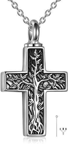 Cremation Necklaces, Urn Jewelry, Urn Pendant, Urn Necklaces, Cremation Jewelry, Jewelry Tree, Sterling Silver Cross, Memorial Jewelry, Silver Cross