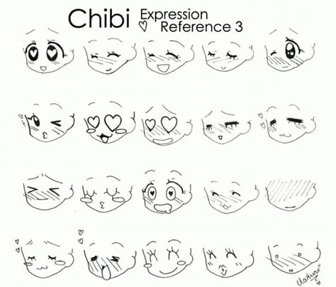 COMO DIBUJAR CHIBIS - como dibujar chibis - Wattpad Chibi Expression, Expression Reference, Chibi Eyes, Different Expressions, Drawing Face Expressions, Chibi Sketch, 얼굴 드로잉, 강아지 그림, Anime Expressions