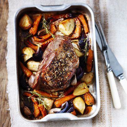 Roasted half-leg/half-shoulder of lamb http://www.redonline.co.uk/food/recipes/roasted-lamb Roast Half Leg Of Lamb, Shoulder Of Lamb Recipes, Lamb Roast Recipe, Lamb Leg Recipes, Roast Lamb, Leg Of Lamb, Lamb Dishes, Lamb Roast, Midweek Meals