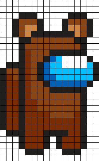 Among Us Crewmate With Bear Ears Perler Bead Pattern Kandi Pattern Among Us Fuse Beads, Pyssla Among Us, Perler Bead Patterns Among Us, Among Us Perler Bead Pattern, Perler Bead Among Us, Among Us Perler Beads, Bear Pixel Art, Among Us Crewmate, Kandi Cuffs