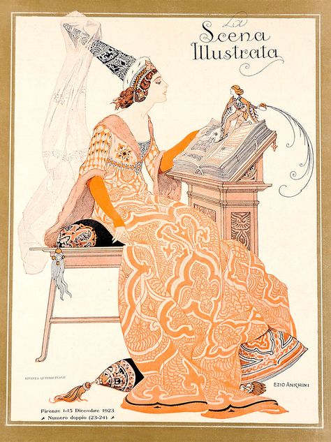 Ezio Anichini, Belle Epoque Fashion, Nouveau Illustration, Paul Poiret, Ballet Russe, Walter Crane, 20th Century Fashion, Literature Art, Old Fashion