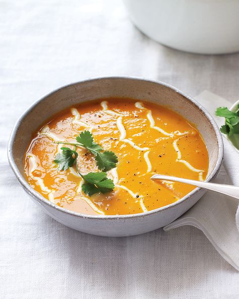 A light, flavoursome soup that’s ideal for batch cooking – double the recipe, eat half now, then freeze the rest for later and enjoy as an instant midweek meal. Carrot And Ginger Soup, Homemade Potato Soup, Carrot Soup Recipes, Ginger Soup, Overnight Oat, Delicious Magazine, Carrot And Ginger, Potato Soup Recipe, Carrot Soup