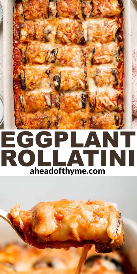 Eggplant Rollatini Eggplant Rolitini, Eggplant Cannelloni, Stuffed Eggplant Recipes, Eggplant Involtini, Eggplant Rollatini Recipe, Gourmet Vegetarian, Eggplant Stuffed, Vegetarian Entree, Eggplant Rolls