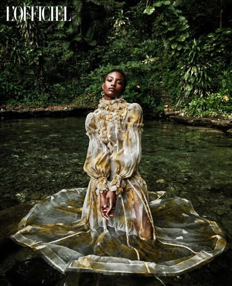 Water Goddess Alicia Burke by JD Barnes for L'Officiel India 20th Anniversary Issue — Anne of Carversville Water Goddess, Elle Spain, White Elegance, Outdoor Shoot, Vogue Spain, Vogue India, Vogue Germany, Vogue Japan, Vogue Russia