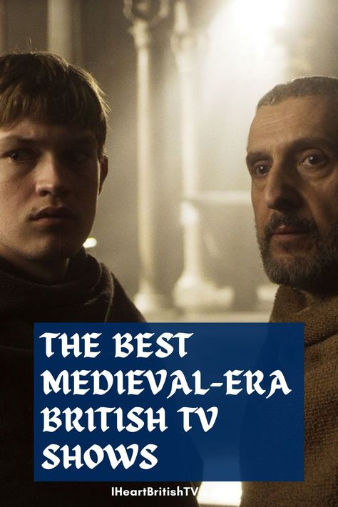 Your guide to the best Medieval-era British TV is here. #medievaltv #britishtelevision Masterpiece Theater Tv Series, British Mystery Series, British Mysteries, British Tv Mysteries, Sean Pertwee, Historical Tv Series, British Period Dramas, British Tv Comedies, British Christmas