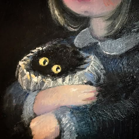 Vanessa Stockard, Black Cat Painting, Tableau Art, Arte Sketchbook, Weird Art, Cat Painting, Joy And Happiness, 귀여운 동물, Pretty Art