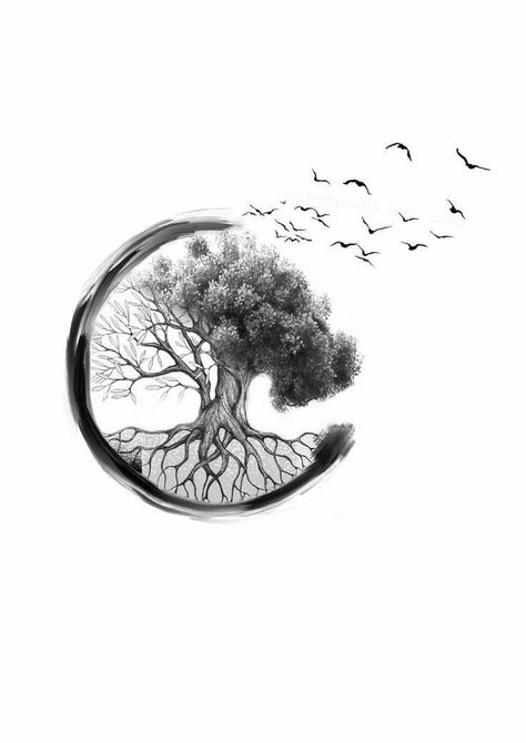 #ElegantTattoos #FineLineTattoo #ChicTattoos #ArtisticInk #SophisticatedTattoo #DelicateTattoo #MinimalistTattoo #ElegantInk #StylishTattoos #ElegantBodyArt Tree And Birds Tattoo, Tree Moon Tattoo, Bonsai Tattoo, Yggdrasil Tattoo, Tattoo Therapy, Therapy Thoughts, Bonsai Tree Tattoos, Meaningful Tattoos For Men, Men Flower Tattoo