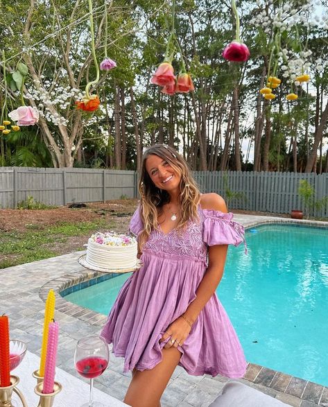 All Posts • Instagram Birthday Cake Pose, Wardrobe Section, Babydoll Dress Outfit, Natalie Downey, Spring Dance Dresses, Swimsuit Coverup Dress, Lunch Outfit, Purple Beach, Short Beach Dresses