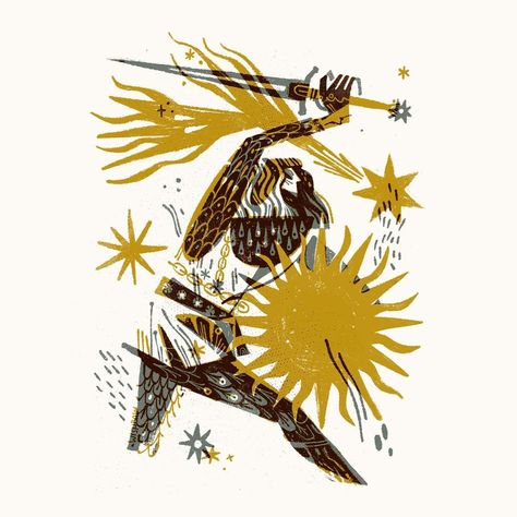 Pam Wishbow on Instagram: “Ever zone out and listen to way too much Kate Bush for a few days? 🗡☀️ #illustration #knight #katebush” Pam Wishbow, Block Print Art, Tarot Design, Simple Woman, Muppet Christmas Carol, Xmas Treats, Color Portrait, Mid Century Illustration, Kate Bush