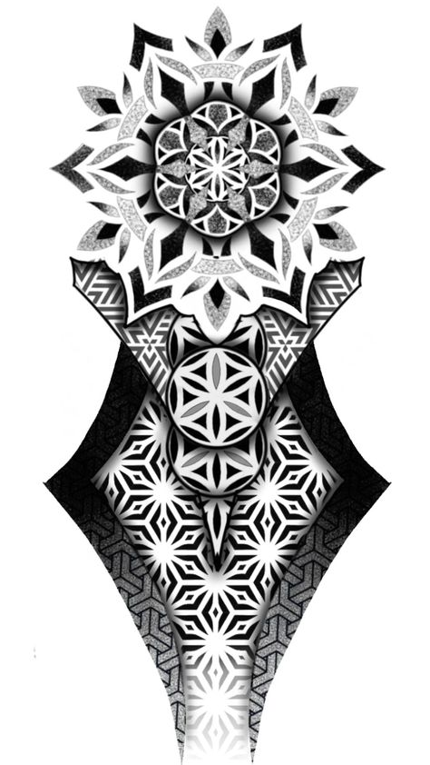 Sacred Geometry Mandala Tattoo, Geometric Throat Tattoo, 108 Tattoo, Sacred Geometric Tattoo, Geometric Tattoo Stencil, Geometric Tattoo Leg, Black And White Flower Tattoo, Geometric Tattoo Sleeve Designs, Knee Tattoos