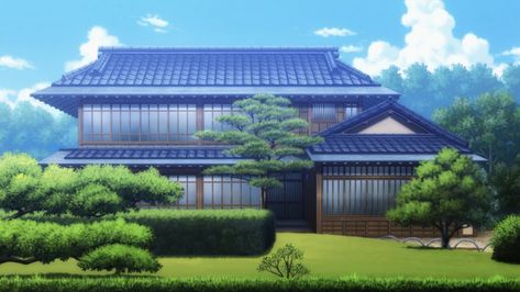 Traditional Japanese House Anime, Japanese Farmhouse, Dojo Design, Anime Houses, Anime House, Studio Ghibli Background, Traditional Japanese House, Anime Places, Scenery Background