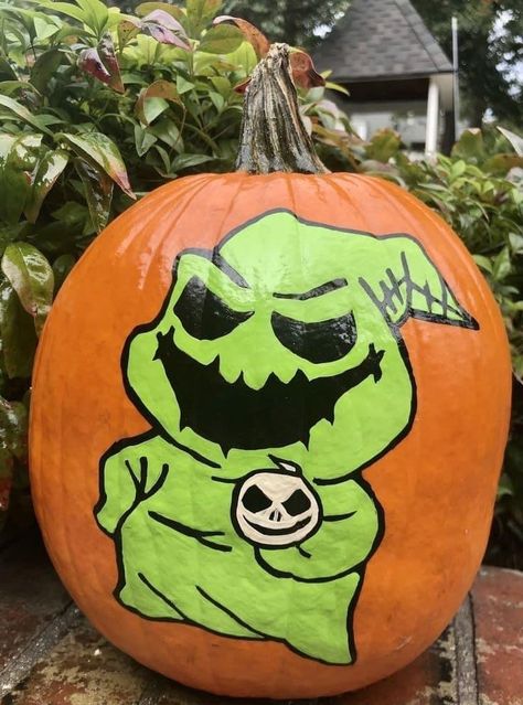 Pumpkin Painting Ideas Emily Corpse Bride, Painted Pumpkins Oogie Boogie, Painted Pumpkins Halloween Scary, Things To Paint On A Pumpkin, Scary Pumpkin Painting Ideas, Halloween Painted Pumpkins, Spooky Pumpkin Painting Ideas, Painting Ideas Pumpkin, Creative Pumpkin Painting Ideas