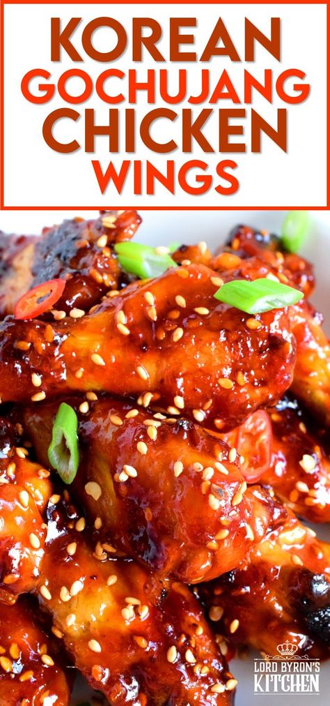 Perfectly baked chicken wings which have been tossed in a spicy sauce! Korean Gochujang Chicken Wings are completely addictive! These hit all of your taste buds with a little bit of spice, heat, sweet, and salt! #korean #gochujang #chicken #wings #spicy Korean Style Chicken Wings, Korean Gochujang Chicken, Gochujang Chicken Wings, Egg Roll Bowls, Wings Spicy, Spicy Chicken Wings Recipe, Korean Chicken Wings, Gochujang Recipe, Spicy Korean Chicken