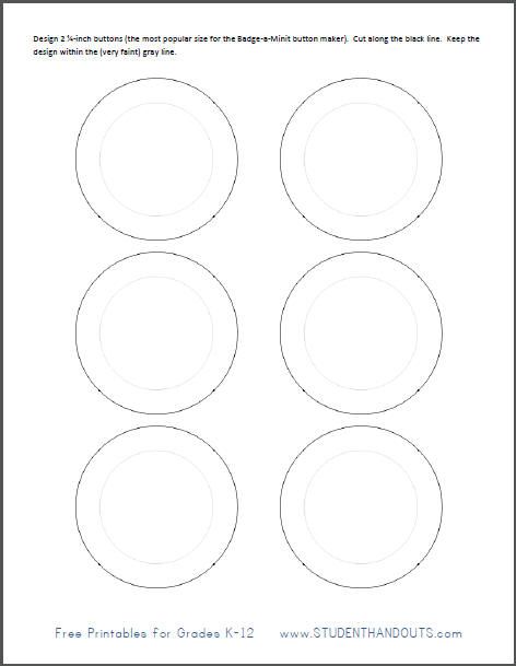 Badge-a-Minit 2.25-inch button maker template pattern to design and color your own buttons. Button Pin Template, Button Maker Ideas Free Printable, Button Template, Christmas Corsage, Disney Buttons, Badge Maker, Button Maker, Badge Template, Pin Template